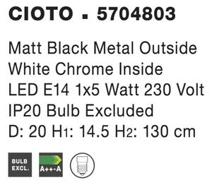 Kovový lustr Cioto 20 černé