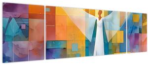 Obraz - Geometrický anděl (170x50 cm)