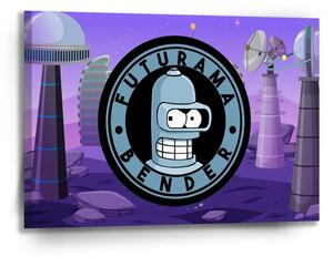 Sablio Obraz Futurama Bender Planeta s vysílači - 90x60 cm