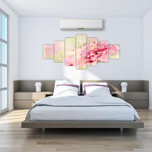 Obraz - Růžová květina, aquarel (210x100 cm)