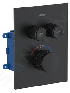 Kielle Termostatická baterie pod omítku, včetně tělesa, pro 2 spotřebiče, matná černá 10611204