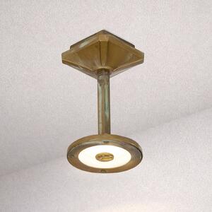 Moretti Luce Venkovní stropní svítidlo Aura Disk, výška 20 cm, antická mosaz, Bronz / starožitná mosaz, Mosaz, Venkovský / rustikální