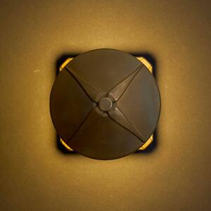 Moretti Luce LED nástěnné světlo Aura Disk, výstupek 12,5 cm, antická mosaz, IP65, Bronz / starožitná mosaz, Mosaz, Venkovský / rustikální