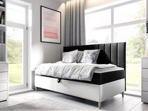 Kontinentální postel Junior Kamire 2, Rozměr postele: 100x200, Barva:: ekokůže Soft 017 (bílá) + Fresh 17 Mirjan24 5903211192302