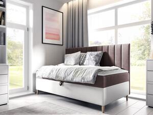 Kontinentální postel Junior Kamire 2, Rozměr postele: 100x200, Barva:: ekokůže Soft 017 (bílá) + Fresh 09 5903211192265