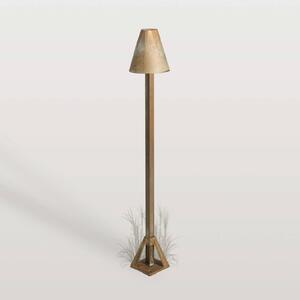 Moretti Luce LED podlahová lampa Silva Disk, výška 50 cm, antická mosaz, Bronz / starožitná mosaz, Mosaz, Venkovský / rustikální