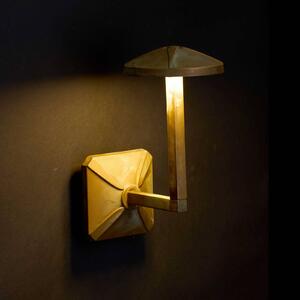 Moretti Luce Venkovní nástěnné svítidlo Aura Disk, výška 24 cm, antická mosaz, Bronz / starožitná mosaz, Mosaz, Venkovský / rustikální