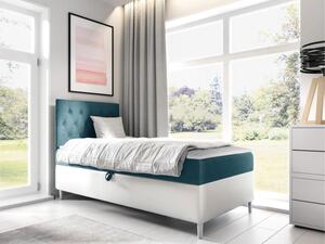 Kontinentální postel Junior Gerdise 1, Strana: levá, Rozměr postele: 100x200, Barva:: ekokoža Soft 017 (biała) + Fresh 34 5903211192913