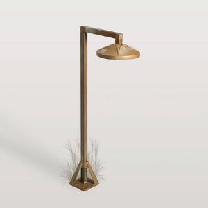 Moretti Luce LED podlahová lampa Aura Disk, 50 x 19 cm, antická mosaz, Bronz / starožitná mosaz, Mosaz, Venkovský / rustikální