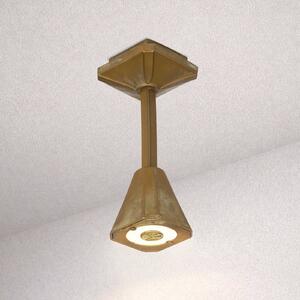 Moretti Luce Venkovní stropní svítidlo LED Silva Frame, výška 26 cm, antická mosaz, Bronz / starožitná mosaz, Mosaz, Venkovský / rustikální