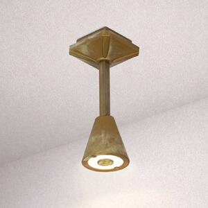 Moretti Luce Venkovní stropní svítidlo Silva Disk, výška 26 cm, antická mosaz, Bronz / starožitná mosaz, Mosaz, Venkovský / rustikální