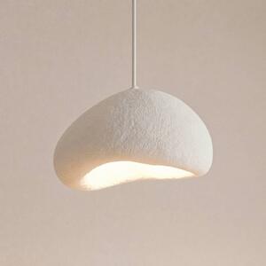 Opviq Závěsné světlo Loval, bílé, 32 x 27 cm, sklolaminát, E27, stmívatelný, Bílá / opál, Obývací pokoj / jídelna, Plast, Moderní