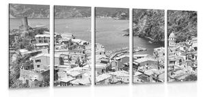 5-dílný obraz černobílé pobřeží Itálie Varianta: 200x100
