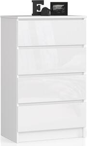 AKORD Furniture Factory OP0LK-6.001, Bílá, 4 zásuvka/zásuvek, Lesklý, 16 mm, 51 cm, 400 mm