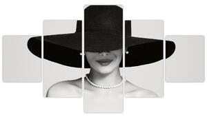 Obraz - Žena s kloboukem (125x70 cm)