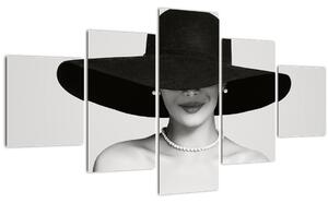 Obraz - Žena s kloboukem (125x70 cm)
