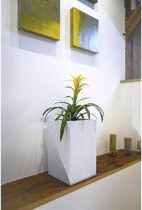 Flower Lover Samozavlažovací květináč Cubico Stone bílá, 27 x 42 cm