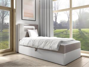 Kontinentální jednolůžková postel Junior Ribezo 1, Strana: levá, Rozměr postele: 80x200, Barva:: ekokoža Soft 017 (biała) + Fresh 01 Mirjan24 5903211193538