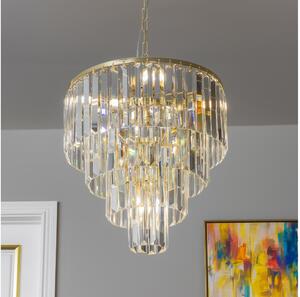 Brilagi - LED Křišťálový lustr na řetězu MOZART 5xE14/40W/230V zlatá