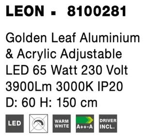 LED lustr Leon 60 zlaté