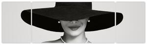 Obraz - Žena s kloboukem (170x50 cm)
