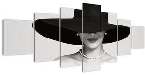 Obraz - Žena s kloboukem (210x100 cm)