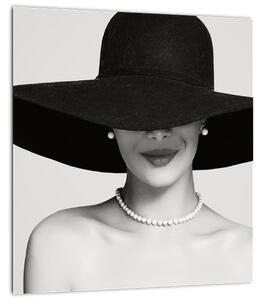 Obraz - Žena s kloboukem (30x30 cm)