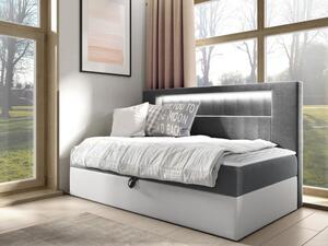 Kontinentální jednolůžková postel Junior Ribezo 2, Rozměr postele: 100x200, Barva:: ekokoža Soft 017 (biała) + Fresh 14 5903211194092