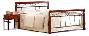 Kovová postel Verona 160x200, třešeň, černá,vč.roštu,bez matrace