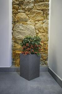 Flower Lover Samozavlažovací květináč Cubico Stone šedá, 27 x 42 cm