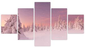 Obraz - Stromy pod sněhovou přikrývkou (125x70 cm)