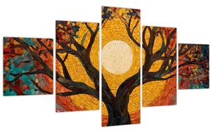 Obraz - Slunce v koruně stromu života (125x70 cm)