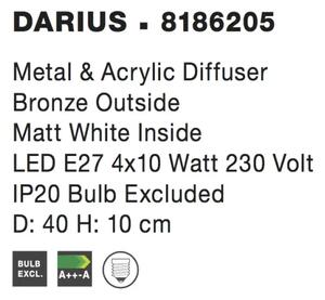 Moderní stropní svítidlo Darius 40 Brondz