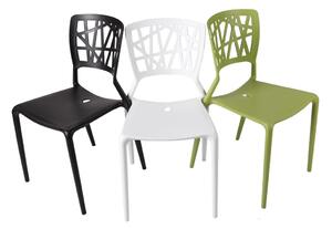 Židle BUSH černá, Sedák bez čalounění, Nohy: polypropylén, kov, barva: černá, bez područek plast