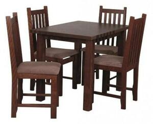 Jídelní set 31 - Stůl 100x70, 4x židle (ořech střední/aston 5)