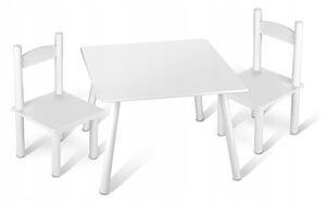 Vulpi Dřevěný stůl pro děti + 2 židle bílé
