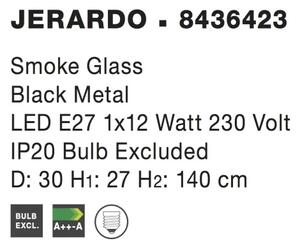 Rustikální lustr Jerardo B 30 tmavě šedé
