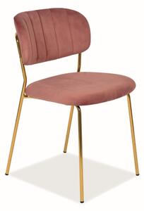 Signal Jídelní židle Carlo Velvet Barva: Růžová