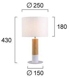 Stolní lampa CARROL 1xE27/40W/230V bílá/hnědá