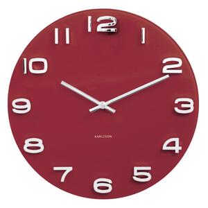 Nástěnné kulaté hodiny Vintage 35 cm červené Karlsson * (Barva - červená)