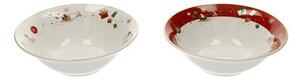 Vánoční sada 2 misek 15cm ALLELUIA BRANDANI (barva - porcelán, bílá/červená/zlatá)