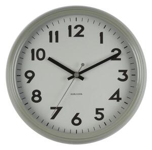 Nástěnné kulaté hodiny Badge 38 cm Karlsson * (Barva - šedá)