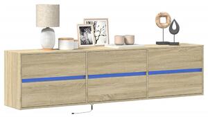Nástěnná TV skříňka s LED dub sonoma 180 x 31 x 45 cm 3307935