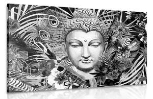 Obraz Budha na exotickém pozadí v černobílém provedení Varianta: 60x40