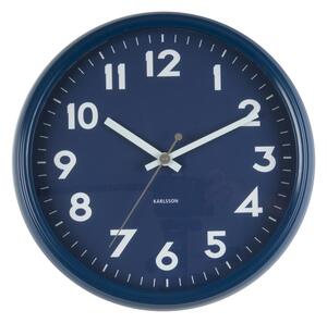 Nástěnné kulaté hodiny Badge 38 cm Karlsson * (Barva - modrá)