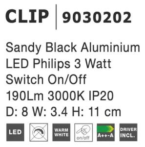 Moderní nástěnné svítidlo Clip černé