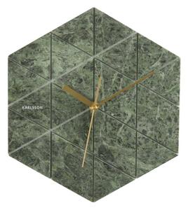Nástěnné hodiny Marble Hexagon 28,5 cm Karlsson * (Barva - zelená)