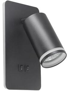 Polux LED Nástěnné bodové svítidlo PARIS 1xGU10/10W/230V + LED/6W/230V černá SA1870
