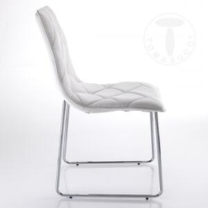 Židle SOFT WHITE TOMASUCCI (barva - bílá syntetická kůže, chromované kovové nohy)