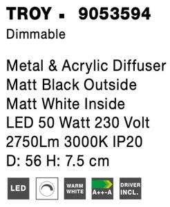 LED stropní svítidlo Troy 56 černé